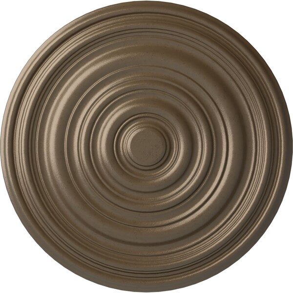 Ekena Millwork Carton Ceiling Medallion (For Canopies up to 2 5/8"), Hand-Painted Warm Silver, 12 5/8"OD x 1"P CM13CAWSS - main